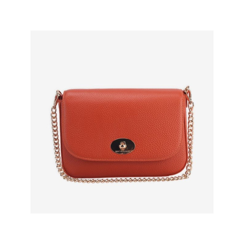 Mac Douglas - Petit sac rabat cuir Cancun Alba S Orange intense