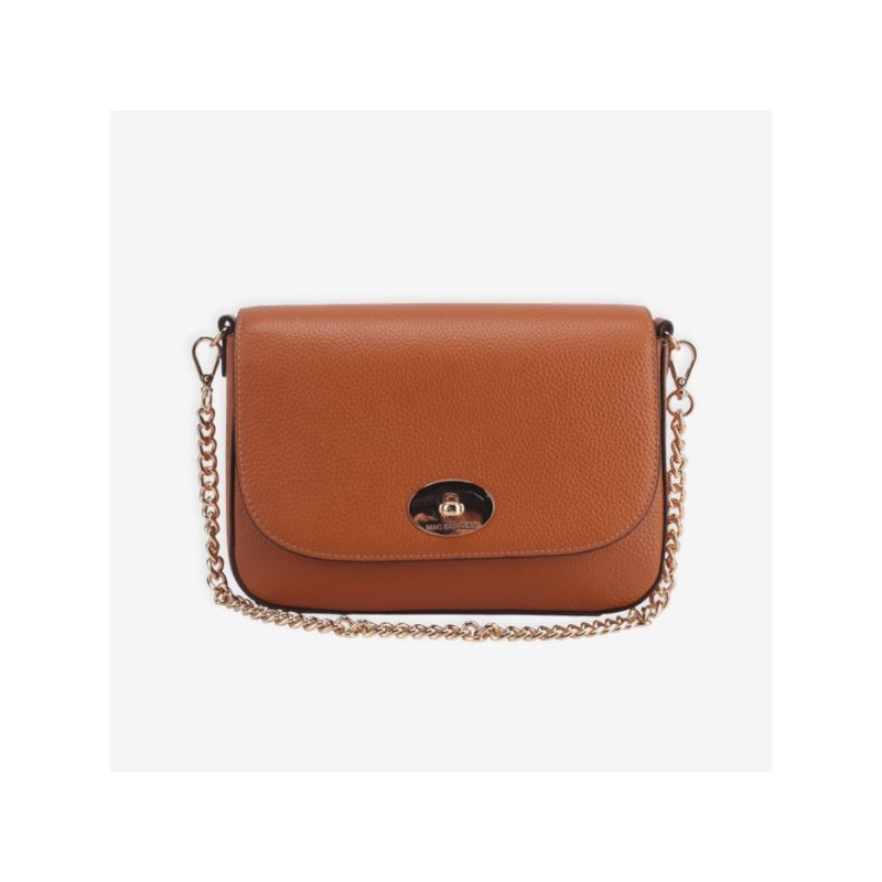 Mac Douglas - Petit sac rabat cuir Cancun Alba S Châtain