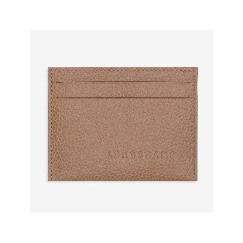 Longchamp - Porte-cartes plat Le Foulonne Biscuit