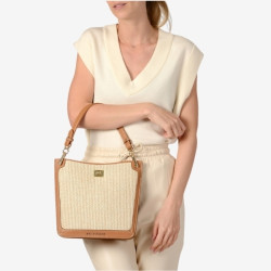 Petit sac porté épaule tresse beige Kentucky Fantasia XS - Mac Douglas