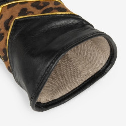 Lancaster - Gants cuir motif léopard taille 8