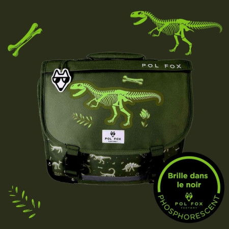 Pol Fox - Cartable Réversible Jurassic 38 cm