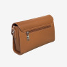 Fuchsia Paris - Pochette rabat effet cuir grainé Cognac