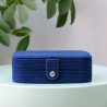Maison Scarlett - Grande boîte à bijoux de voyage Brigitte bleu velours côtelé