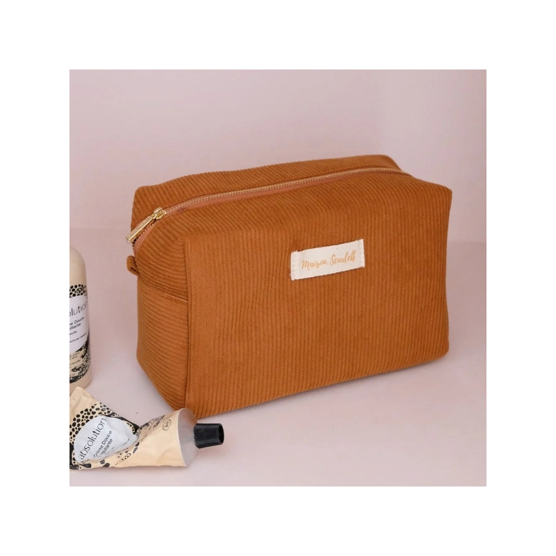 Maison Scarlett - Grande trousse de toilette souple Charlotte Camel