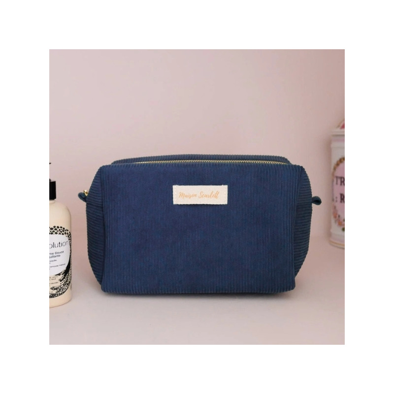 Maison Scarlett - Grande trousse de toilette souple Charlotte marine
