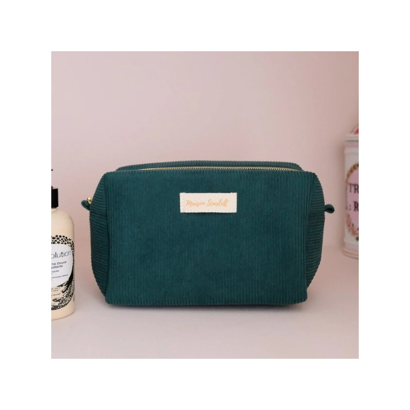 Maison Scarlett - Grande trousse de toilette souple Charlotte vert