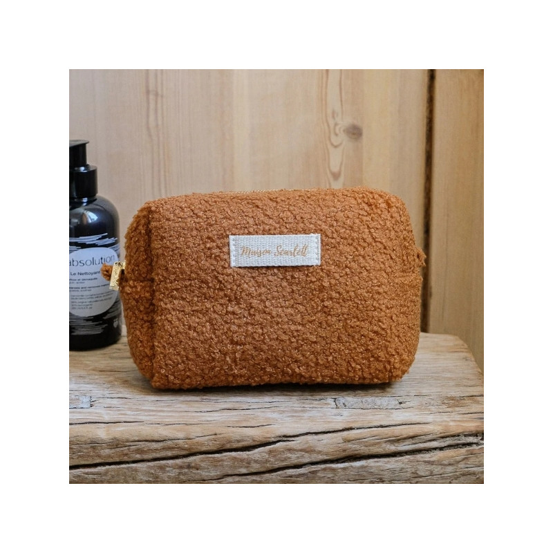 Maison Scarlett - Trousse de toilette souple Charlotte moumoute camel