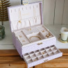 Maison Scarlett - Boîte à bijoux Denise mauve pied de poule