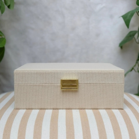 Maison Scarlett - Coffret à bijoux Louise beige velours côtelé