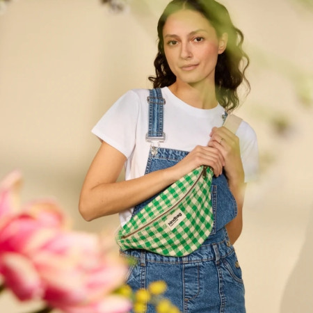 Sac Banane Olivia Vichy Vert - Hindbag