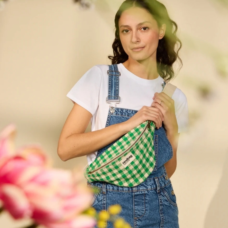 Sac Banane Olivia Vichy Vert - Hindbag