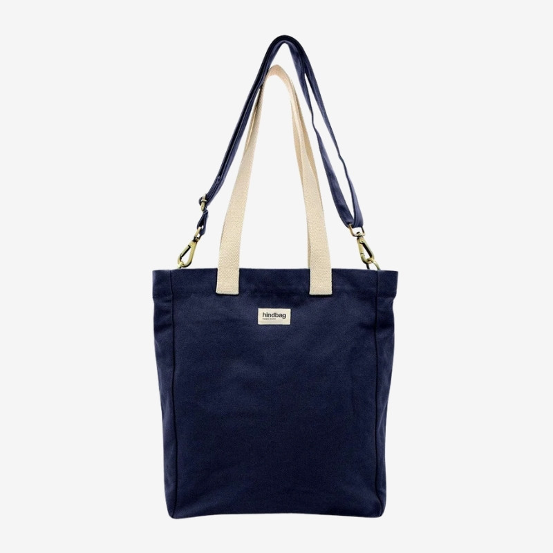 Sac Tote Cabas Vertical Paul Bleu Marine - Hindbag