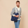 Sac Tote Cabas Vertical Paul Bleu Marine - Hindbag