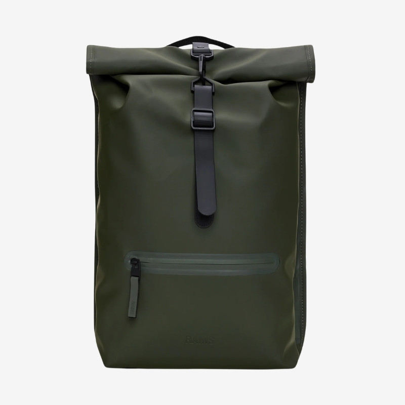 Rains - Sac à dos business imperméable Rolltop Rucksack green