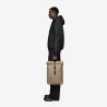 Rains - Sac à dos business imperméable Rolltop Rucksack beige