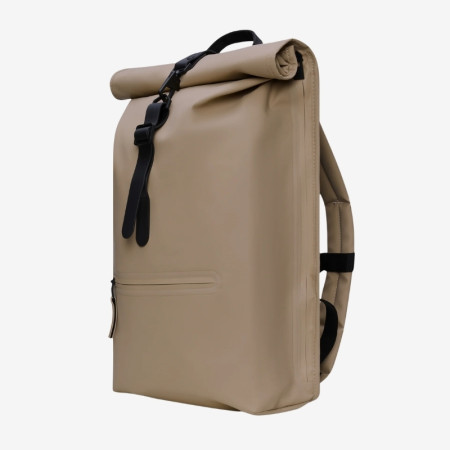 Rains - Sac à dos business imperméable Rolltop Rucksack beige