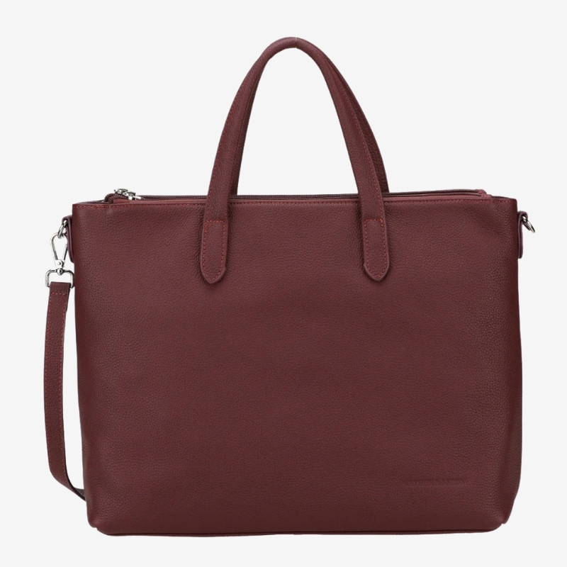 Arthur et Aston – Grand sac porté main Rosalia cuir bordeaux