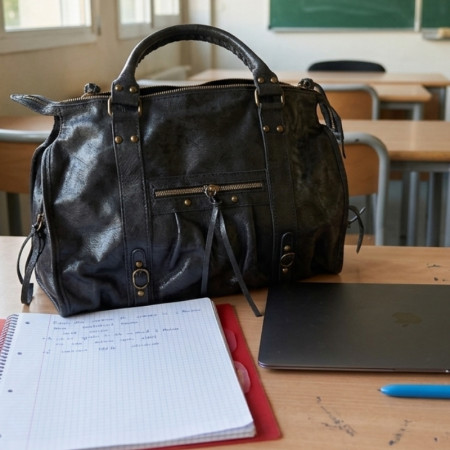 Auren - Sac étudiant effet brossé noir
