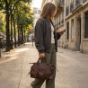 Auren - Sac étudiant effet brossé cognac