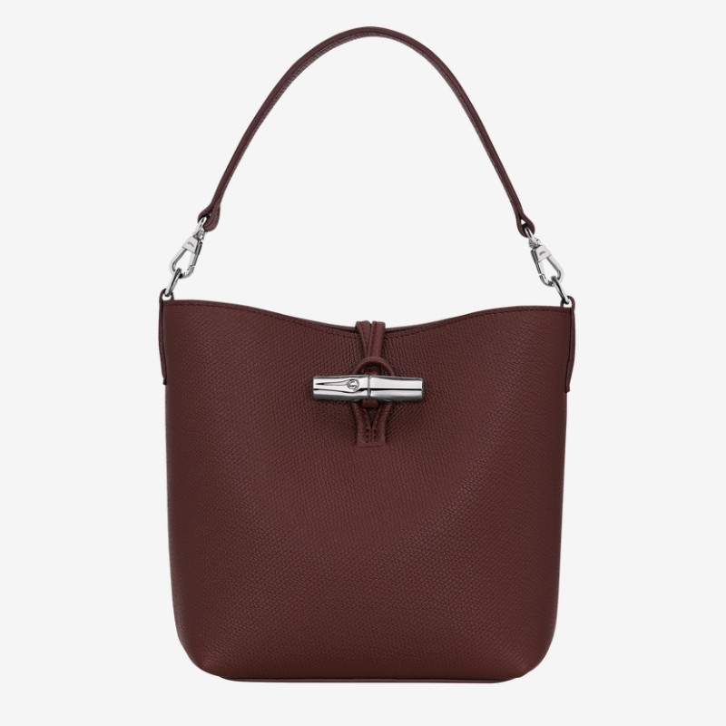 Longchamp - Sac seau Le Roseau XS porté épaule bordeaux