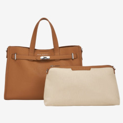 Sac cabas pour femme Tote Land Chatain Camel - Mac Douglas