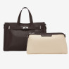 Sac cabas pour femme Tote Land Blanc Marron Chocolat - Mac Douglas