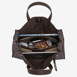 Sac cabas pour femme Tote Land Blanc Marron Chocolat - Mac Douglas