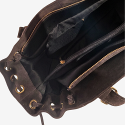 Auren - Sac polochon cuir souple marron