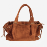 Auren - Sac polochon cuir souple daim cognac