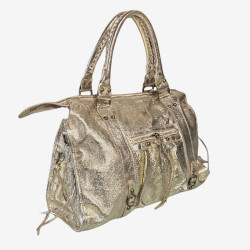 Auren - Sac étudiant en cuir doré irisé