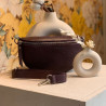 Auren - Sac banane cuir grainé zippé marron