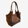 Auren - Petit sac cabas cuir daim cognac