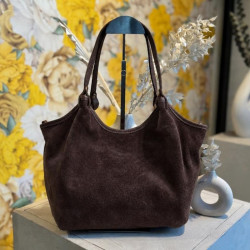 Auren - Petit sac cabas cuir daim marron