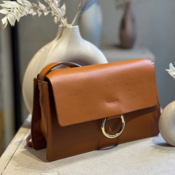 Auren - Sac travers à rabat cognac