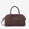Lancaster -  Sac à main velours Suède Cube marron