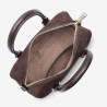Lancaster -  Sac à main velours Suède Cube marron