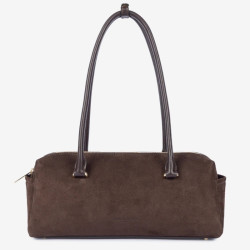 Lancaster - Sac baguette velours Suède Cube marron