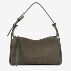 Lancaster - Petit sac baguette velours Suède kaki