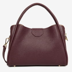 Lancaster Paris – Sac à Main en Cuir Ida Double bordeaux foncé