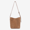 Lancaster - Sac seau épaule Suède camel