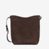 Lancaster - Sac seau épaule Suède marron