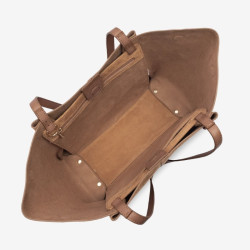 Lancaster - Sac cabas épaule Suède Camel