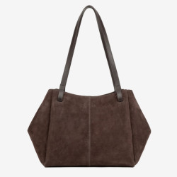 Lancaster - Sac cabas épaule Suède marron