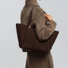 Lancaster - Sac cabas épaule Suède marron