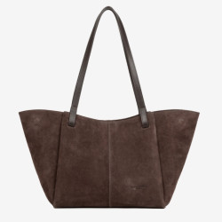 Lancaster - Sac cabas épaule Suède marron