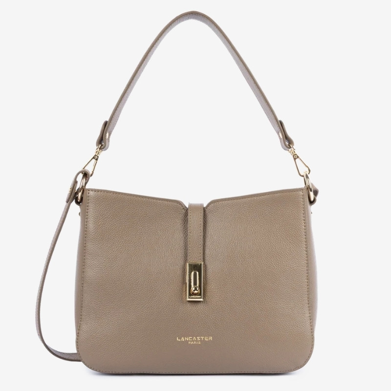 Lancaster - Grand sac besace épaule Milano Horizon sable foncé