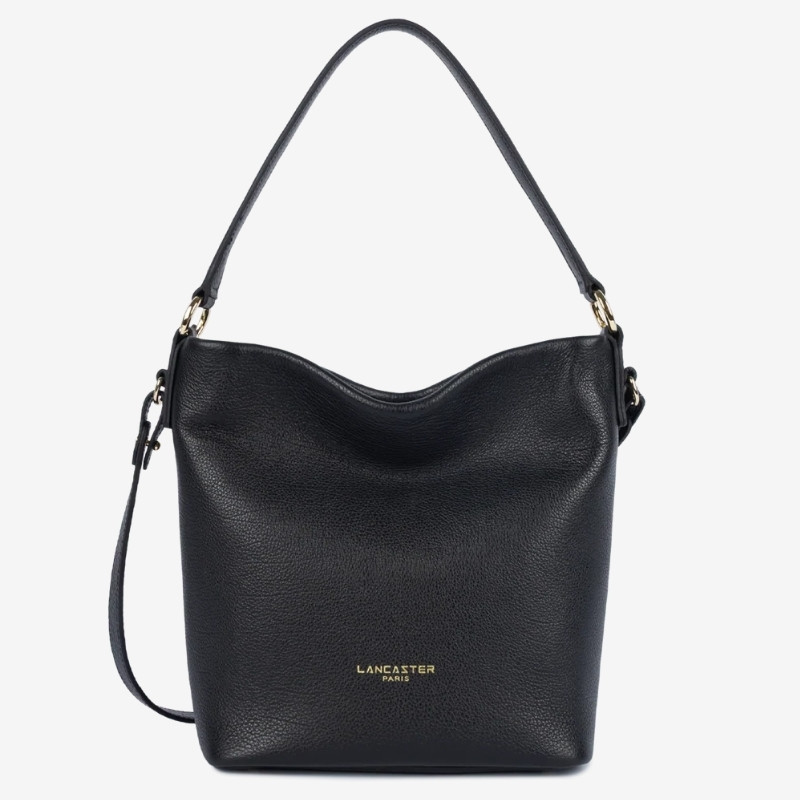 Lancaster - Sac seau cuir femme Dune noir
