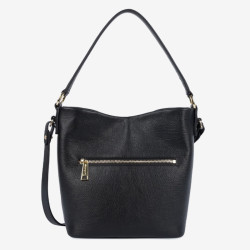 Lancaster - Sac seau cuir femme Dune noir