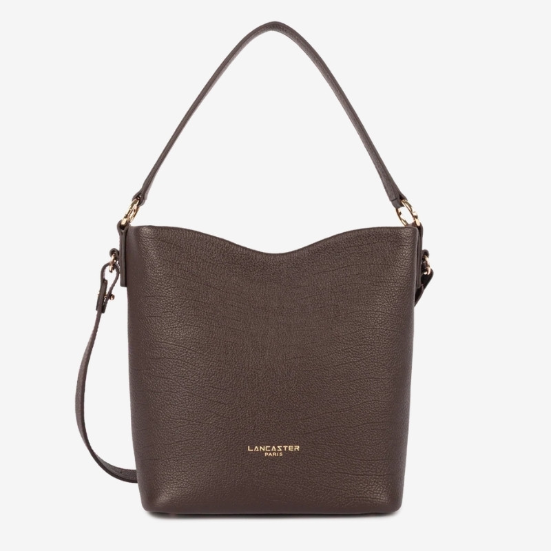 Lancaster - Sac seau cuir femme Dune Moka